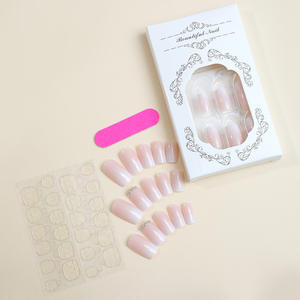 Quadratische französische Art Voll abdeckung Gefälschte Nägel Kunststoff material Einfach Abnehmbare Fingernägel stücke auftragen Grenz überschreiten der Großhandel - Product Image 6