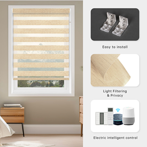 SAMADHI Customized Durable Electric Vertical Roller <b>Shades</b> Zebra Blinds Style Modern Design Built-In Installation Polyester Fast - Product Image 5