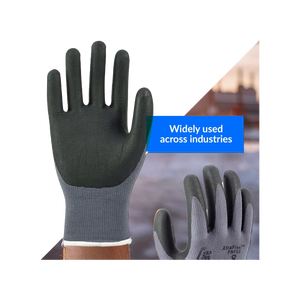 ถุงมือสนามน้ำมันไนไตรล์เคลือบผิวด้วยยางกันลื่นหน้าจอสัมผัสสีดำกันกระแทกสำหรับปกป้องงานหนัก - Product Image 1