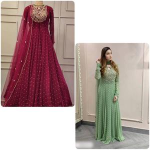 Lanzamiento de un nuevo diseñador de ropa de fiesta Look Heavy Viscos Velvet con Secuencia de bordado pesado Vestido de trabajo con Dupatta - Product Image 5