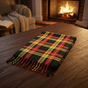 Traditional <b>Black</b> Plaid Stewart Tartan Ladies Sash Acrylic Wool Blend Scottish Highland Skin-Friendly Breathable Daily Wear - Product Image 2