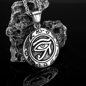 Collar con Colgante de Ojo de Horus de Acero Inoxidable para Hombre, Diseño Geométrico de una Sola Cara, Joyería de Moda - Product Image 2