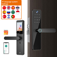 Cerradura Antirrobo para el Hogar con Huella Dactilar, Cerradura Electrónica con Ojo Mágico, Cerradura Inteligente con Control Remoto y Wi-Fi