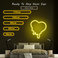 Signe lumineux LED néon en forme de cœur, pour Shopify, largeur 40CM, livraison gratuite