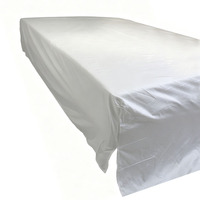 Parure de lit hôtelière 4 pièces en coton tissé uni 80x80, drap-housse double en satin jeté avec conception spéciale à fente latérale, pour usage domestique et hospitalier