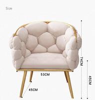 Fauteuil de manucure commercial moderne, luxe léger, fauteuil à dossier haut, fauteuil de maquillage, canapé individuel, fauteuil en velours avec pieds dorés