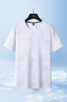 Nouveau T-shirt d'été unisexe en polyester tricoté effet soie glacée, idéal pour le sport, les loisirs, la course, le fitness, à manches courtes, pour couples, activités de plein air