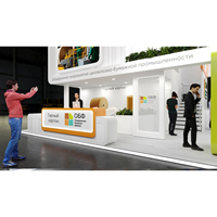 Stand d'exposition en bois personnalisé avec comptoir d'accueil pour les foires commerciales aux États-Unis, en Europe et à Dubaï, service de conception professionnelle