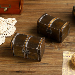 Boîte de rangement en bois vintage Mystic Arts, gris vieilli, MDF, style classique, boîte à bijoux, décoration d'intérieur, emballage cadeau - Product Image 1