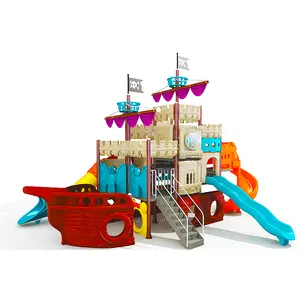 Piraten schiff Park Vergnügung schaukel Fahrt im Freien Garten Set Spielzeug Kunststoff Rohr Spielplatz Kinderspiel haus Holz rutsche