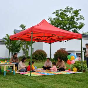 Tente pop-up robuste à cadre vert 3x3m, auvent imperméable avec logo personnalisé pour salon professionnel et stand de promotion de marque - Product Image 1