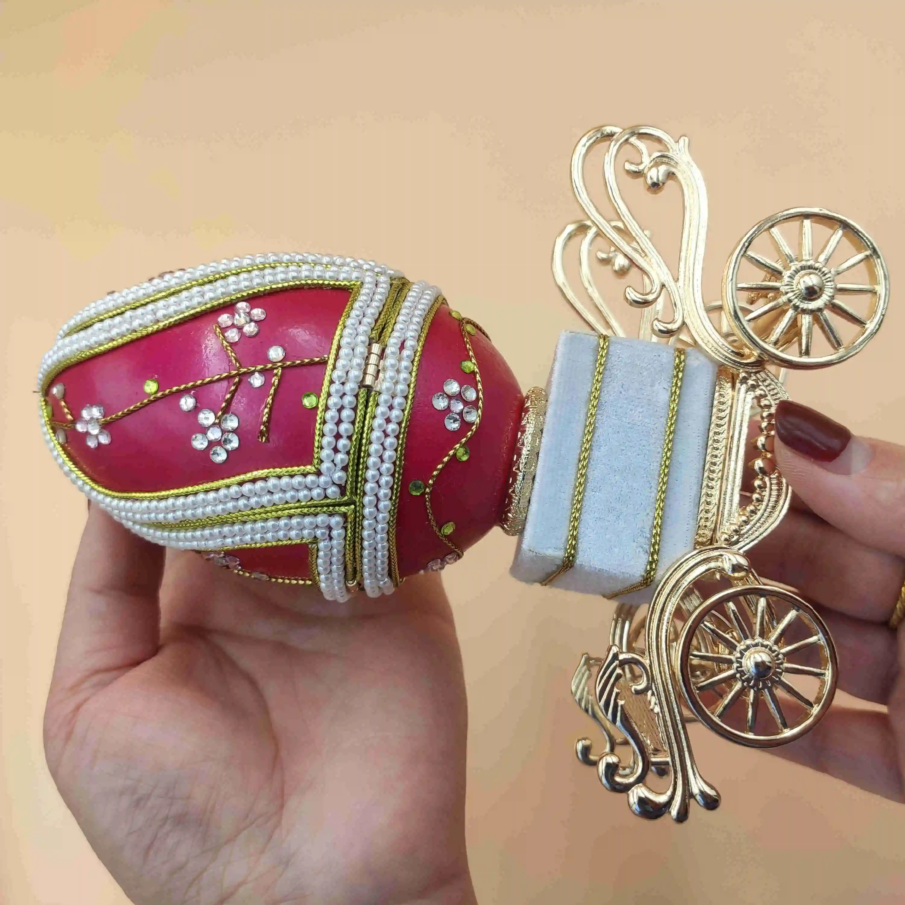 Schlussverkauf russische königliche Eierschnitzerei-Musikbox kreatives Handwerk Geschenk Ornamente Musikbox