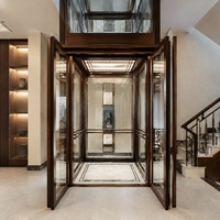 Ascenseur vertical d'observation pour usage domestique certifié CE, cabine en verre sur mesure à vue panoramique pour villa de luxe