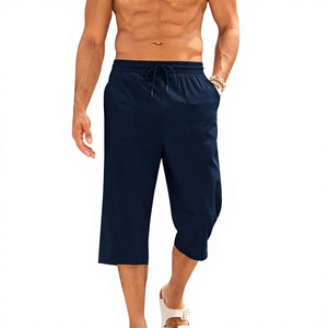 Pantalones Cortos Bermuda Ligeros de Algodón y Lino para Hombre Runcati, 3/4 de Longitud, para Primavera, Yoga, Deporte, Casual, con Cierre de Cordón, Cintura Baja - Product Image 2