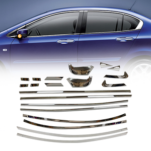 แถบประดับตกแต่งหน้าต่างประตูสีดำโครเมียมตกแต่งอุปกรณ์ตกแต่งรถยนต์สำหรับฮอนด้าซิตี้เกรซ GD 2009-2014 - Product Image 1