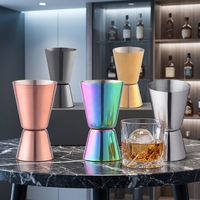 Jigger de bar en acier inoxydable moderne et écologique, personnalisable, 15/30ml, 20/40ml, 25/50ml, 30/60ml, directement de l'usine