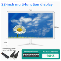 Moniteur d'ordinateur blanc de 22 pouces, moniteur LCD HD, 75 Hz, haute résolution, moniteurs de jeu
