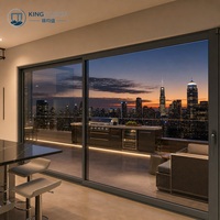 Puerta Corredera Moderna Impermeable con Vidrio Templado de Aluminio para Uso en Exteriores en Penthouse de Lujo y Aplicaciones Hospitalarias