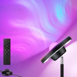 Lampu Lantai LED RGB+WW 2026 Baru dengan Proyektor Riak, Lampu Berdiri Dinamis Warna-warni yang Dapat Disesuaikan 3000-6000K - Product Image 1