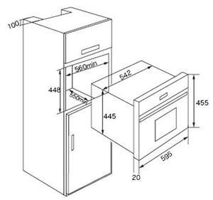 45cm High Built in Compact Microwave <b>Oven</b> With Compact Microwave <b>Oven</b> - Product Image 5
