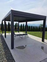 Pérgola de Aluminio para Terraza, Impermeable, con Cerradura, Resistente al Fuego, Techo para Espacio Exterior, Diseño Bioclimático Ecológico con LED