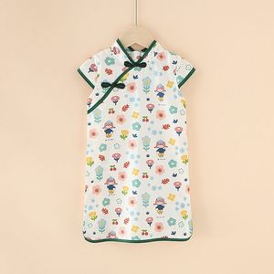 Robe Cheongsam Qipao florale pour bébé fille chinoise, vêtements de fête, robes de princesse d'été pour enfants - Product Image 6