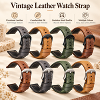 Bracelet de montre en cuir de veau véritable 22 mm, bracelet de remplacement en cuir de vachette vintage pour montre Huawei, OEM personnalisé