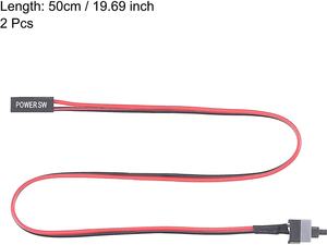 Kabel Daya sakelar tombol tekan On-Off 2 Pin merah dan hitam untuk komputer ATX untuk aplikasi elektronik - Product Image 4