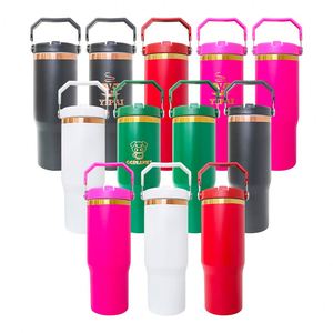 Leak Proof Flip Straw Tumbler Stainless Steel Powder Coated Gold Copper Plated 30Oz Water Bottle With Lid - Product Image 1