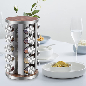 Étagère à épices verticale rotative à 360 degrés en acier inoxydable, <span class=keywords><strong>tiroir</strong></span> à épices carrousel, organisateur d'épices, gain de place, tiroirs à épices - Product Image 5