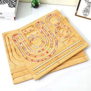 Wooden Bead <b>Tray</b> Multi Compartment DIY Bracelet Design Display Jewelry Bead Sorting Organizer for Hand String Craft Accessories - Product Image 2