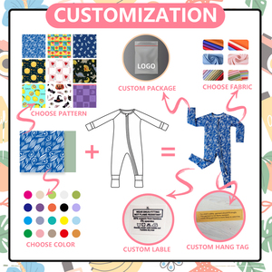 Combinaison en bambou personnalisée pour bébé, pyjama pour nouveau-né, barboteuse à manches longues, fermeture éclair bidirectionnelle, confortable, respirante, unisexe - Product Image 4