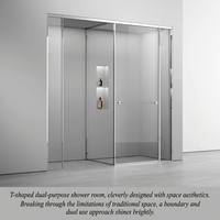 Cabine de douche coulissante carrée encadrée, porte en verre trempé transparent de 8 mm, design en alliage d'aluminium résistant à l'eau, personnalisable, moderne