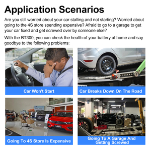 Testeur de batterie de voiture, appareil de vérification, 12v 24v, testeur de <span class=keywords><strong>condensateur</strong></span> de batterie automobile BT300, test AGM GEL EFB - Product Image 2