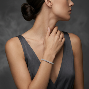 Elegante Pulsera de Cadena de Tenis de Plata de Ley S925 con Moissanita Redonda VVS1 para Mujer, Certificada por KARATS GRA, Precio al por Mayor - Product Image 5