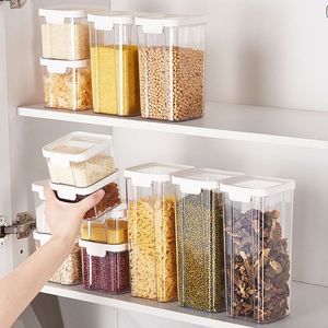 Food Grade Kitchen Storage <b>Rack</b> Leak-Proof Sealed Plastic Storage Box Kitchen Jar Cereal Snack Pasta Dry Food Storage Canister - Product Image 3