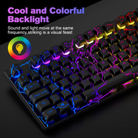 Clavier de jeu filaire à membrane 4-en-1 avec souris rétroéclairée LED, ensemble combo anti-ghosting, Plug & Play, interface USB-C, taille standard pour PC/ordinateur portable
