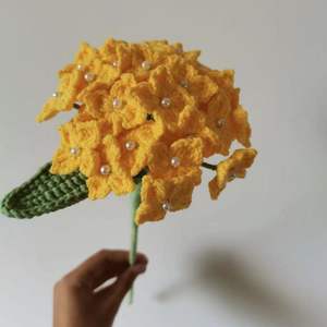 Flor de Crochet Hecha a Mano, Tejida, Artificial, de Hortensia <span class=keywords><strong>Macrophylla</strong></span> Individual, Decoración para el Hogar, para el Día de San Valentín - Product Image 5