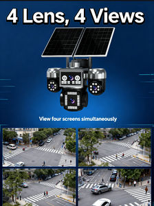 Уличная водонепроницаемая Wi-Fi 4G PTZ-камера видеонаблюдения Hieasy 8 МП с 12-кратным цифровым зумом, поддержкой SIM-карты, 4 объективами AOV и питанием от солнечной батареи - Product Image 3