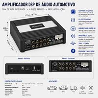 Processeur DSP de voiture 8 canaux de qualité supérieure, amplificateur de puissance 4 canaux, puce AKM japonaise, RMS 4x25W + 2x15W, classe AB, 12V