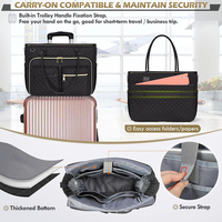 Sac fourre-tout enseignant sac d'ordinateur portable de 15.6 pouces pour femmes, sac de travail sac fourre-tout d'infirmière, sac de messager d'ordinateur professionnel