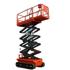 6-14m ยกสูงแบตเตอรี่ charger ไฟฟ้าติดตาม crawler ไฮดรอลิคค่าเฉลี่ยทำงาน scissor lift platform ต่ำราคา