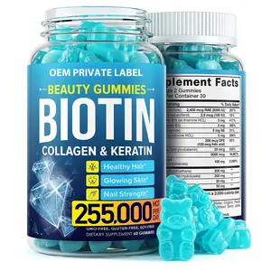 OEM Biotin & Collagen Peptide Gummies Biotin Vitamin tổng hợp Gummies với Collagen & keratin cho tóc da và móng tay