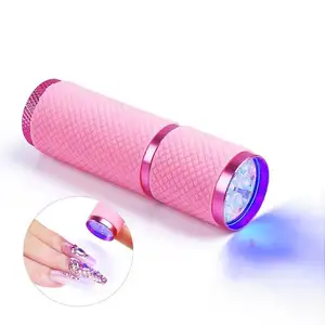 Mini lanterna ultravioleta para unhas, luz de fototerapia para unhas, secador de lâmpada pequena com 30 segundos e lanterna de led