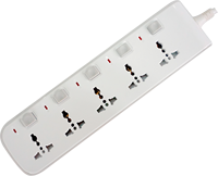 Prise d'extension de câble de sortie universelle 5 voies avec lumière d'indication d'obturation Multi Plug OEM Power Strip Commutateurs séparés
