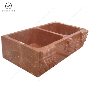 Évier de cuisine en marbre rouge, pierre à Double bol, prix Direct d'usine, nouveau - Product Image 6