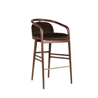 Tabouret de bar moderne en bois massif avec coussin en tissu chaise de bar pour café tabouret de comptoir en bois massif chaise haute chaise de bar en noyer