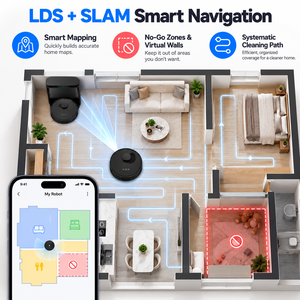 Robot Vacuum Cleaner <b>Mop</b> 20000Pa Power Suction 3-in-1 Sweeping Mopping Wet/<b>Dry</b> HEPA Smart Base Station Cleaning Robot for Hotel - Product Image 5