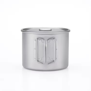 Mug en titane sablé gris argenté ultraléger et écologique multi-usages 900 ml pour pique-nique en plein air, camping, randonnée, backpacking - Product Image 4