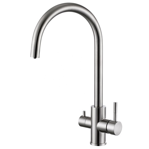3 Way Stainless Steel Water Sink Mixer Taps Kitchen Faucet